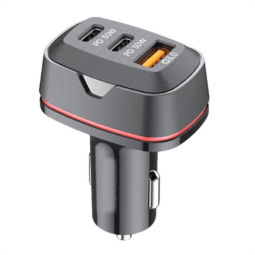 Dual USB C Car Charger, 60W PD (30W + 30W) Super Fast Charging Adapter Metal image 5